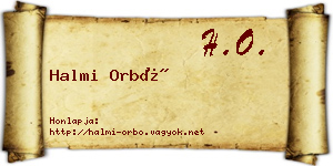 Halmi Orbó névjegykártya